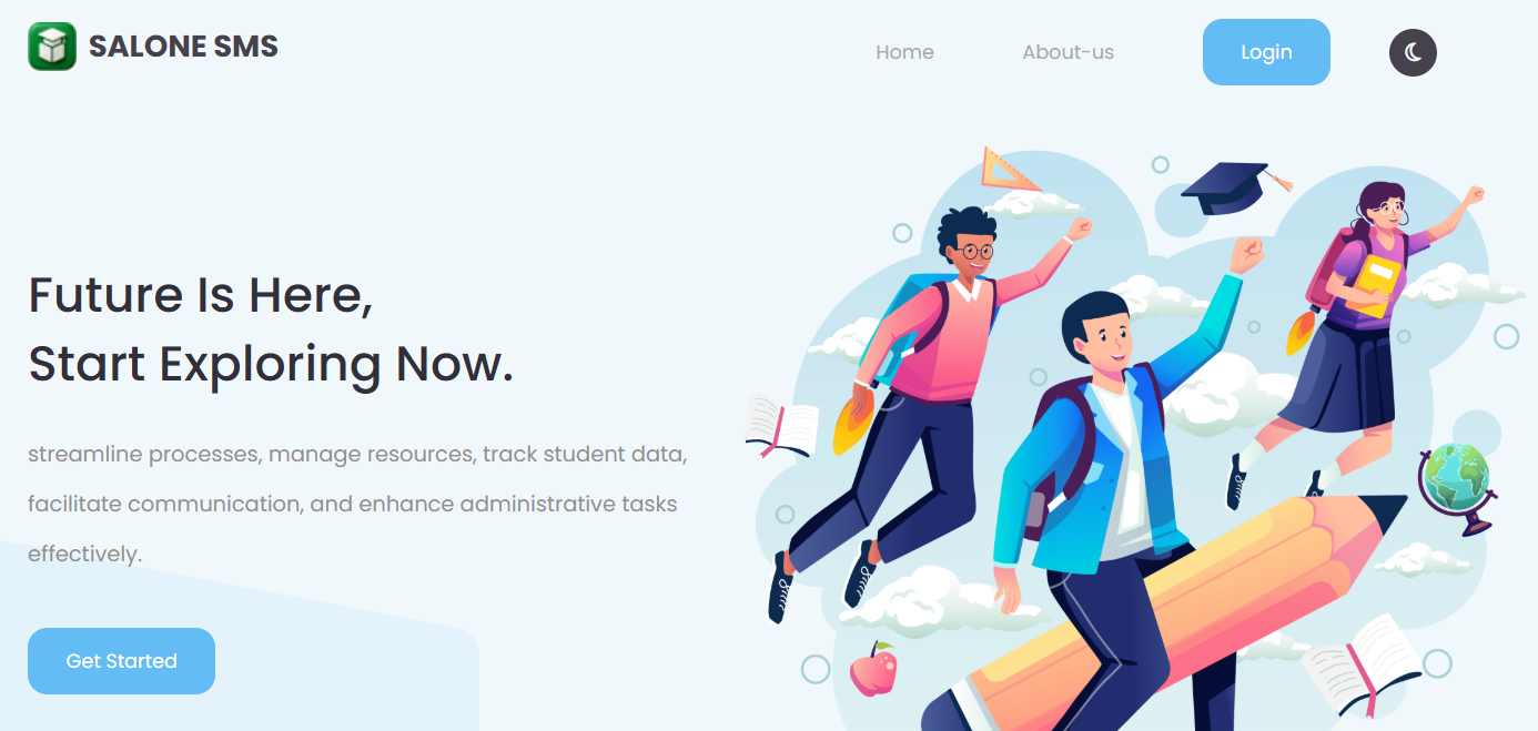Screenshot of School Management System